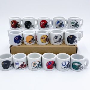 NFL Football Teams Logo Mini Ceramic Cups 16 Tiny Cups